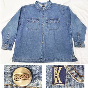 Karl Kani Mens Vintage Jeans Denim Jacket Shirt Hip Hop Biggie Tupac 90s 4X
